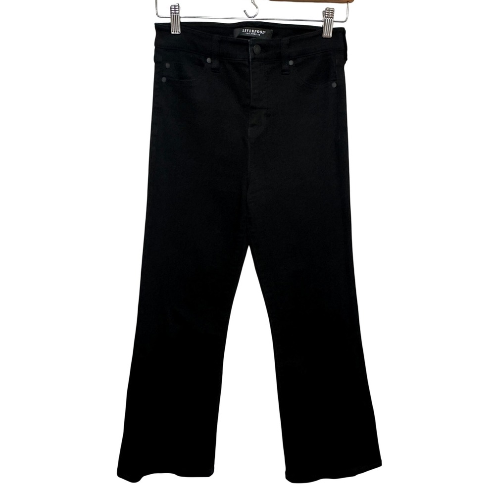 Liverpool Lucy Hi-Rise Bootcut Jeans Womens 4P Black Petite Stretch Denim